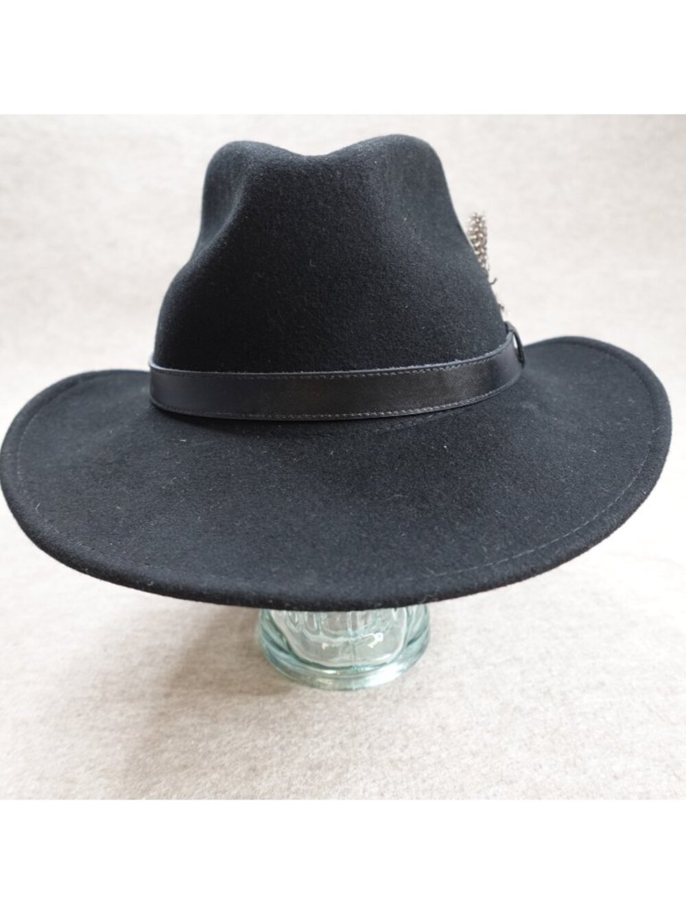 Outback Trading Company Hat Large Black 100% Wool Tassy Crusher Pathfinder